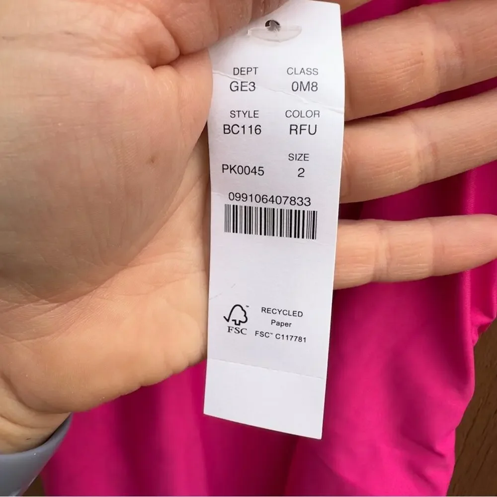 J. Crew | NWT Size 2 Ruched V Neck One Piece Fuchsia Bathing Suit Style BC116
